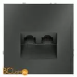 Розетка компьютерная встраиваемая VOLTUM S70 двойная RJ45+RJ45 кат.6, (титан) VLS060206