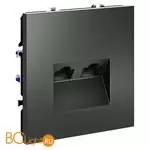 Розетка компьютерная встраиваемая VOLTUM S70 двойная RJ45+RJ45 кат.6, (титан) VLS060206 - Фото 1