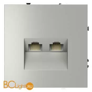 Розетка компьютерная встраиваемая VOLTUM S70 двойная RJ45+RJ45 кат.6, (сталь) VLS060205