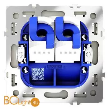 Розетка компьютерная встраиваемая VOLTUM S70 двойная RJ45+RJ45 кат.6, (сталь) VLS060205 - Фото 2