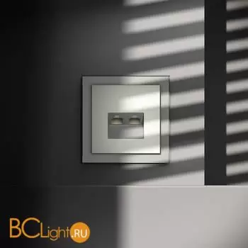 Розетка компьютерная встраиваемая VOLTUM S70 двойная RJ45+RJ45 кат.6, (сталь) VLS060205 - Фото 3