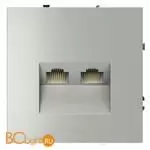 Розетка компьютерная встраиваемая VOLTUM S70 двойная RJ45+RJ45 кат.6, (сталь) VLS060205