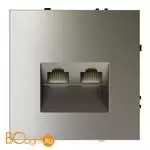 Розетка компьютерная встраиваемая VOLTUM S70 двойная RJ45+RJ45 кат.6, (шелк) VLS060204