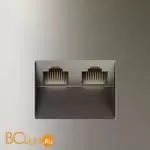 Розетка компьютерная встраиваемая VOLTUM S70 двойная RJ45+RJ45 кат.6, (шелк) VLS060204 - Фото 0