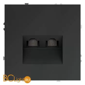 Розетка компьютерная встраиваемая VOLTUM S70 двойная RJ45+RJ45 кат.6, (графит) VLS060207