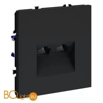 Розетка компьютерная встраиваемая VOLTUM S70 двойная RJ45+RJ45 кат.6, (графит) VLS060207 - Фото 1