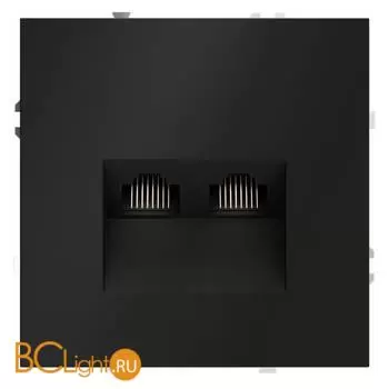Розетка компьютерная встраиваемая VOLTUM S70 двойная RJ45+RJ45 кат.6, (черный матовый) VLS060208