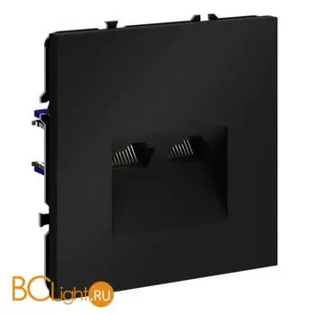 Розетка компьютерная встраиваемая VOLTUM S70 двойная RJ45+RJ45 кат.6, (черный матовый) VLS060208 - Фото 1