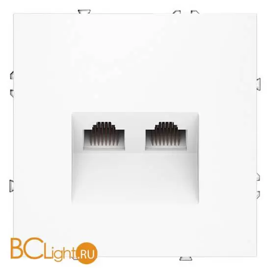 Розетка компьютерная встраиваемая VOLTUM S70 двойная RJ45+RJ45 кат.6, (белый матовый) VLS060202