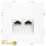 Розетка компьютерная встраиваемая VOLTUM S70 двойная RJ45+RJ45 кат.6, (белый матовый) VLS060202