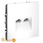 Розетка компьютерная встраиваемая VOLTUM S70 двойная RJ45+RJ45 кат.6, (белый матовый) VLS060202 - Фото 2