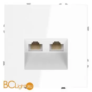 Розетка компьютерная встраиваемая VOLTUM S70 двойная RJ45+RJ45 кат.6, (белый глянцевый) VLS060201