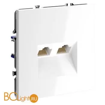 Розетка компьютерная встраиваемая VOLTUM S70 двойная RJ45+RJ45 кат.6, (белый глянцевый) VLS060201 - Фото 2