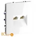 Розетка компьютерная встраиваемая VOLTUM S70 двойная RJ45+RJ45 кат.6, (белый глянцевый) VLS060201 - Фото 2