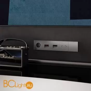 Розетка акустическая встраиваемая VOLTUM S70 4-местная, (титан) VLS060306 - Фото 5