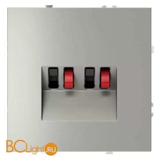 Розетка акустическая встраиваемая VOLTUM S70 4-местная, (сталь) VLS060305