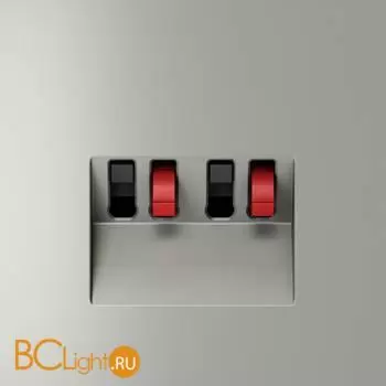 Розетка акустическая встраиваемая VOLTUM S70 4-местная, (сталь) VLS060305 - Фото 0