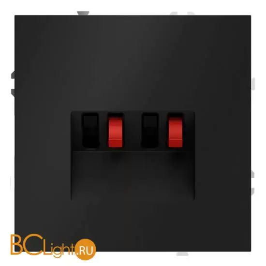 Розетка акустическая встраиваемая VOLTUM S70 4-местная, (черный матовый) VLS060308