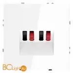 Розетка акустическая встраиваемая VOLTUM S70 4-местная, (белый глянцевый) VLS060301