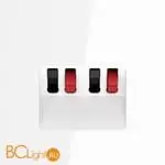 Розетка акустическая встраиваемая VOLTUM S70 4-местная, (белый глянцевый) VLS060301 - Фото 1