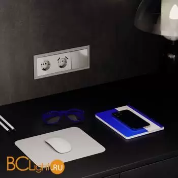 Розетка встраиваемая VOLTUM S70 с заземлением и защитными шторками, 16А, с USB, A+A, (шелк) VLS040404 - Фото 5