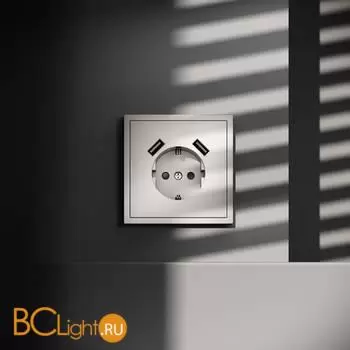 Розетка встраиваемая VOLTUM S70 с заземлением и защитными шторками, 16А, с USB, A+A, (кашемир) VLS040403 - Фото 3