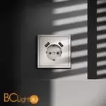 Розетка встраиваемая VOLTUM S70 с заземлением и защитными шторками, 16А, с USB, A+A, (кашемир) VLS040403 - Фото 3