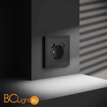 Розетка встраиваемая VOLTUM S70 с заземлением и защитными шторками, 16А, с USB, A+A, (графит) VLS040407 - Фото 4