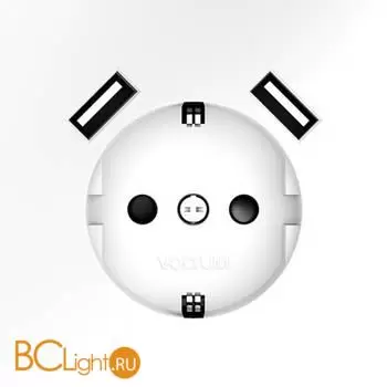 Розетка встраиваемая VOLTUM S70 с заземлением и защитными шторками, 16А, с USB, A+A, (белый матовый) VLS040402 - Фото 1