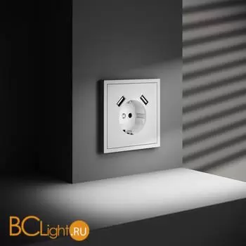 Розетка встраиваемая VOLTUM S70 с заземлением и защитными шторками, 16А, с USB, A+A, (белый матовый) VLS040402 - Фото 4