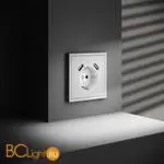 Розетка встраиваемая VOLTUM S70 с заземлением и защитными шторками, 16А, с USB, A+A, (белый матовый) VLS040402 - Фото 4