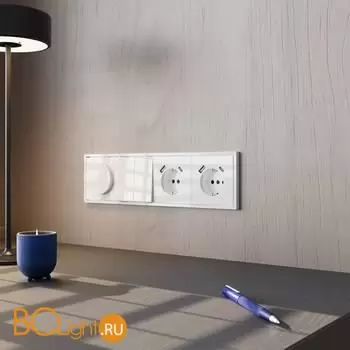 Розетка встраиваемая VOLTUM S70 с заземлением и защитными шторками, 16А, с USB, A+A, (белый глянцевый) VLS040401 - Фото 5