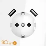 Розетка встраиваемая VOLTUM S70 с заземлением и защитными шторками, 16А, с USB, A+A, (белый глянцевый) VLS040401 - Фото 3