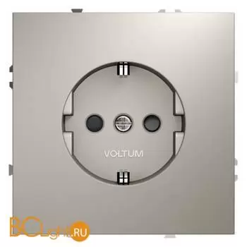 Розетка встраиваемая VOLTUM S70 с заземлением и защитными шторками, 16А, (кашемир) VLS040203