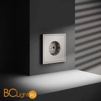 Розетка встраиваемая VOLTUM S70 с заземлением и защитными шторками, 16А, (кашемир) VLS040203 - Фото 1