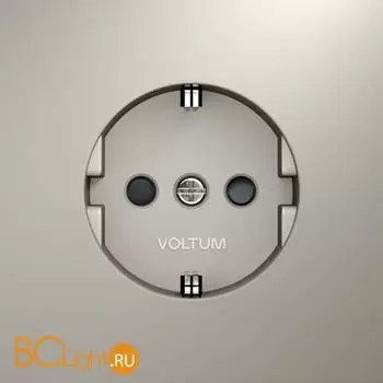 Розетка встраиваемая VOLTUM S70 с заземлением и защитными шторками, 16А, (кашемир) VLS040203 - Фото 4