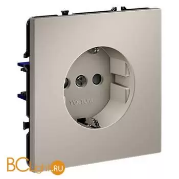 Розетка встраиваемая VOLTUM S70 с заземлением и защитными шторками, 16А, (кашемир) VLS040203 - Фото 5