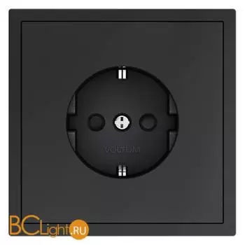 Розетка встраиваемая VOLTUM S70 с заземлением и защитными шторками, 16А, (графит) VLS040207 - Фото 0