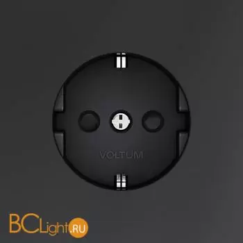 Розетка встраиваемая VOLTUM S70 с заземлением и защитными шторками, 16А, (графит) VLS040207 - Фото 1