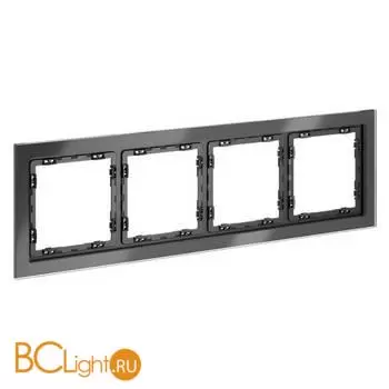 Рамка стеклянная VOLTUM S70 на 4 поста, (титан, стекло) VLS110406 - Фото 1