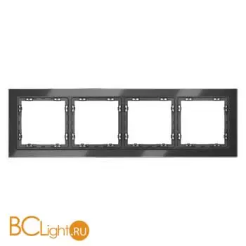 Рамка стеклянная VOLTUM S70 на 4 поста, (графит, стекло) VLS110407 - Фото 0
