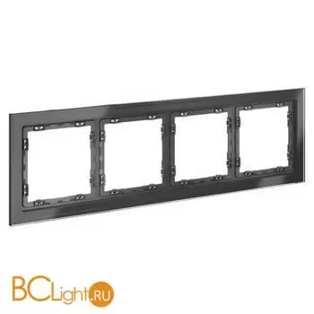 Рамка стеклянная VOLTUM S70 на 4 поста, (графит, стекло) VLS110407 - Фото 1
