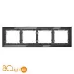 Рамка стеклянная VOLTUM S70 на 4 поста, (графит, стекло) VLS110407 - Фото 0