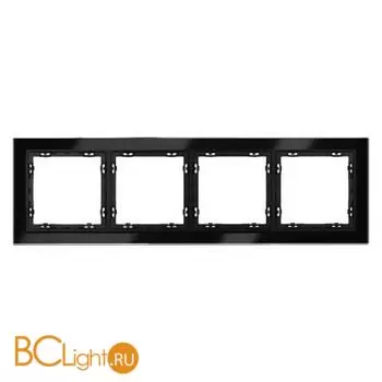 Рамка стеклянная VOLTUM S70 на 4 поста, (черный,стекло) VLS110408 - Фото 0