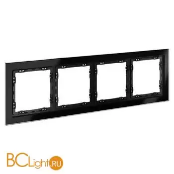 Рамка стеклянная VOLTUM S70 на 4 поста, (черный,стекло) VLS110408 - Фото 1