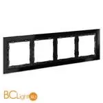 Рамка стеклянная VOLTUM S70 на 4 поста, (черный,стекло) VLS110408 - Фото 1