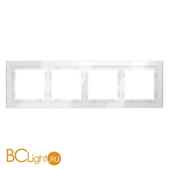 Рамка стеклянная VOLTUM S70 на 4 поста, (белый, стекло) VLS110401
