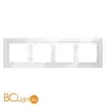 Рамка стеклянная VOLTUM S70 на 4 поста, (белый, стекло) VLS110401 - Фото 0