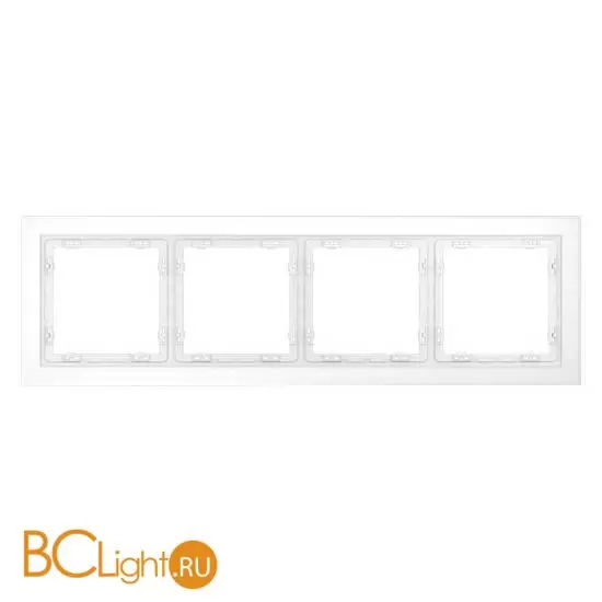 Рамка стеклянная VOLTUM S70 на 4 поста, (белый,матовый,стекло) VLS110402