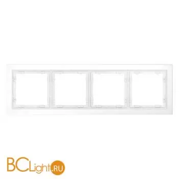 Рамка стеклянная VOLTUM S70 на 4 поста, (белый,матовый,стекло) VLS110402